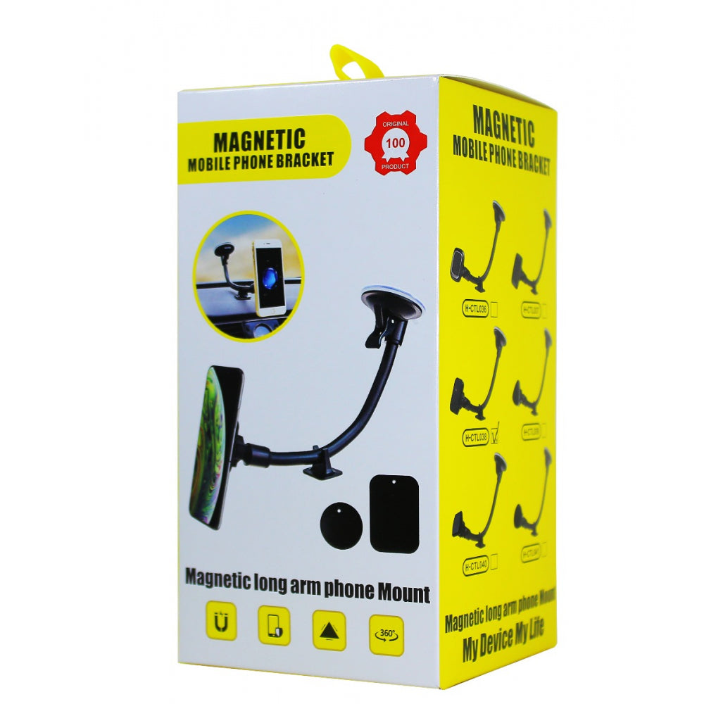 Flexible Magnetic Car Phone Mount – Long Arm Dashboard & Windshield Bracket