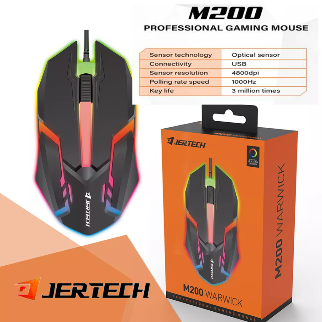 JERTECH Warwick Gaming Mouse – RGB Wired Optical Mouse | Professional Precision
