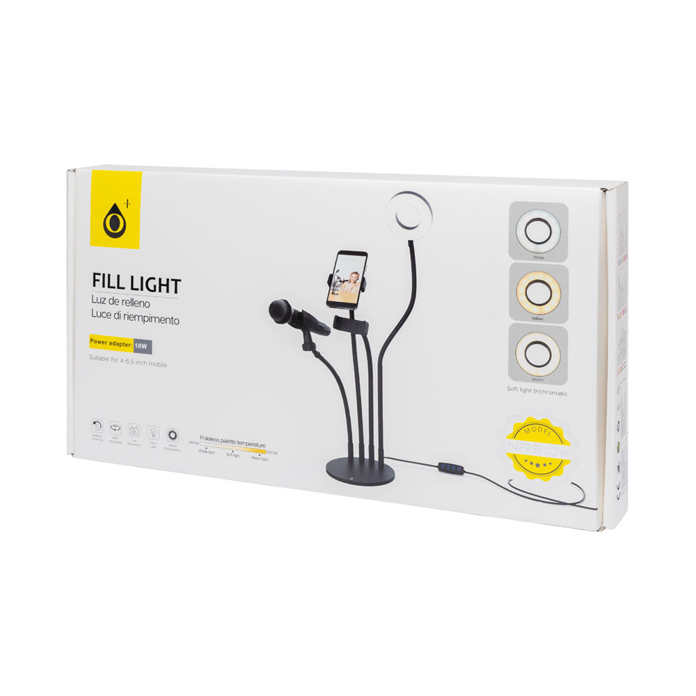 Fill Light with Microphone Holder – USB LED Ring Light for Streaming & Recording