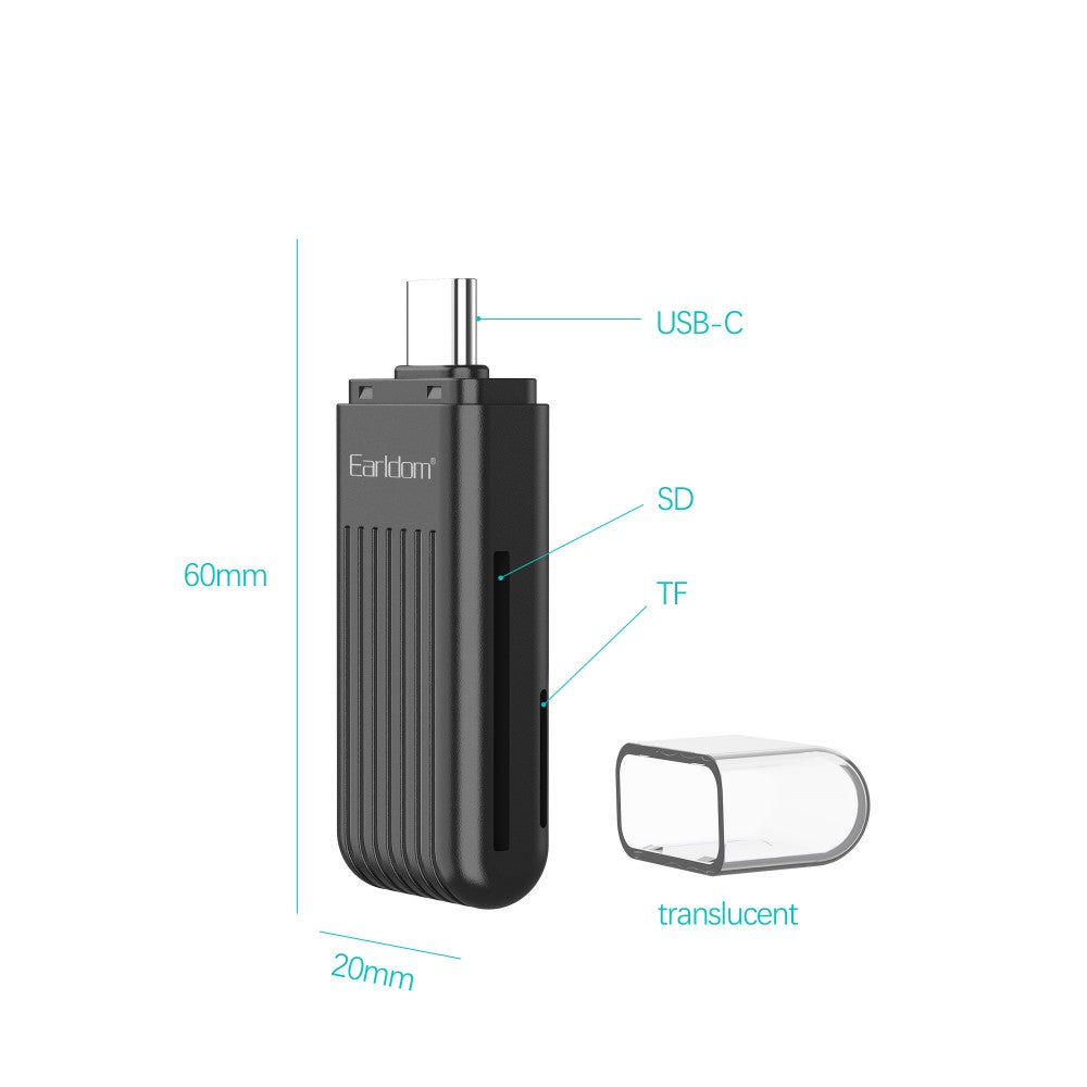 2-in-1 USB-C Card Reader – SD & MicroSD Memory Card Adapter for Laptops, Tablets, Smartphones & Cameras