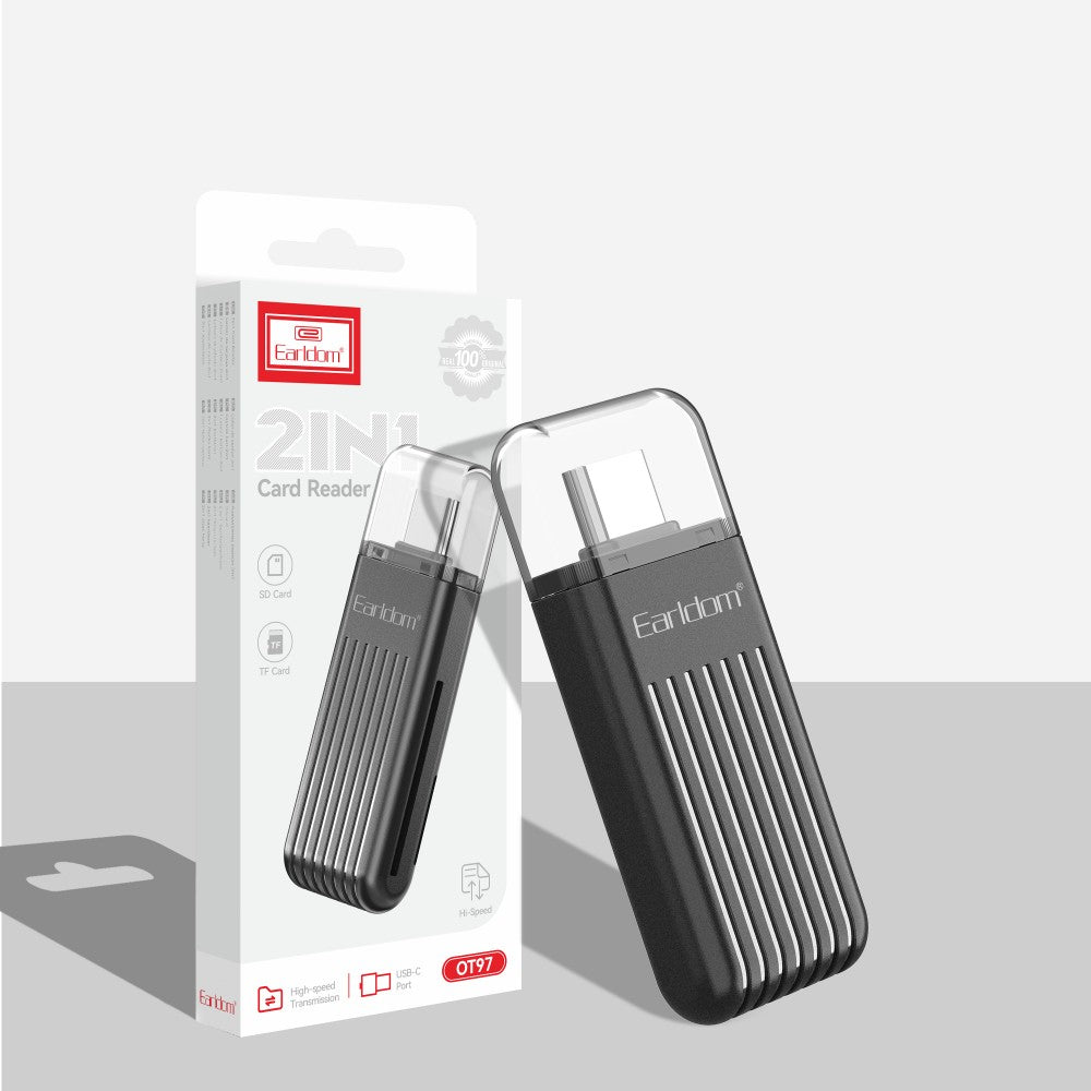 2-in-1 USB-C Card Reader – SD & MicroSD Memory Card Adapter for Laptops, Tablets, Smartphones & Cameras