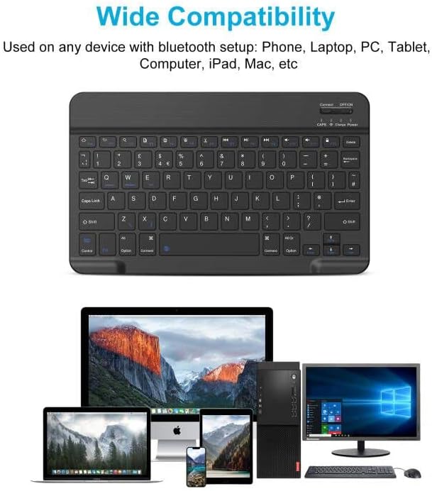 JERTECH Bluetooth Keyboard – Slim, Rechargeable, Multi-Device Wireless Keyboard