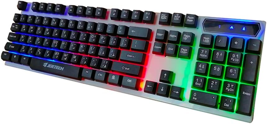 JERTECH Stars Full Size Gaming Keyboard – RGB Mechanical Feel | Wired USB