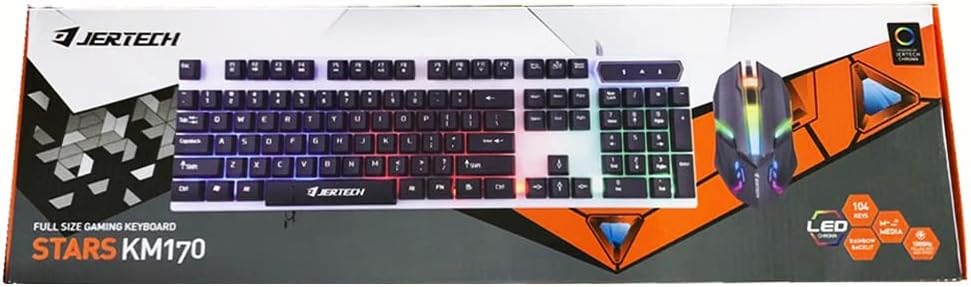 JERTECH Stars Full Size Gaming Keyboard – RGB Mechanical Feel | Wired USB