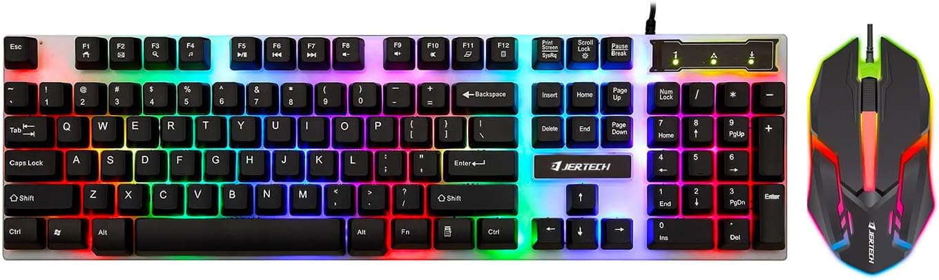 JERTECH Stars Full Size Gaming Keyboard – RGB Mechanical Feel | Wired USB