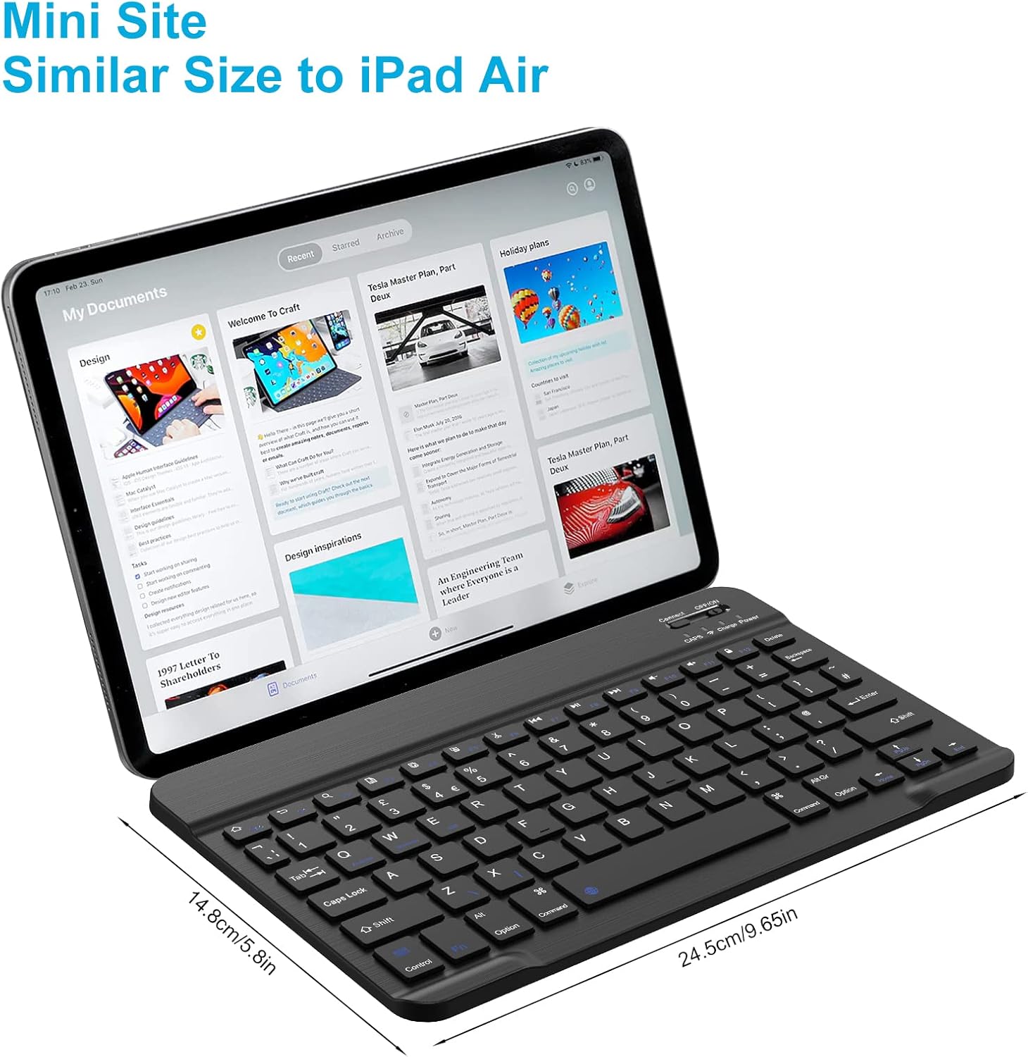 JERTECH Bluetooth Keyboard – Slim, Rechargeable, Multi-Device Wireless Keyboard