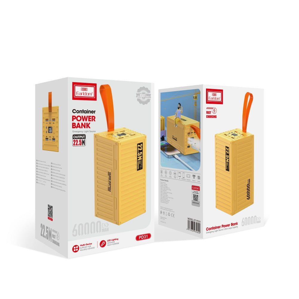 60,000mAh Power Bank – Ultra High-Capacity Portable Charger with Multi-Port Output for Laptops, Phones & Tablets