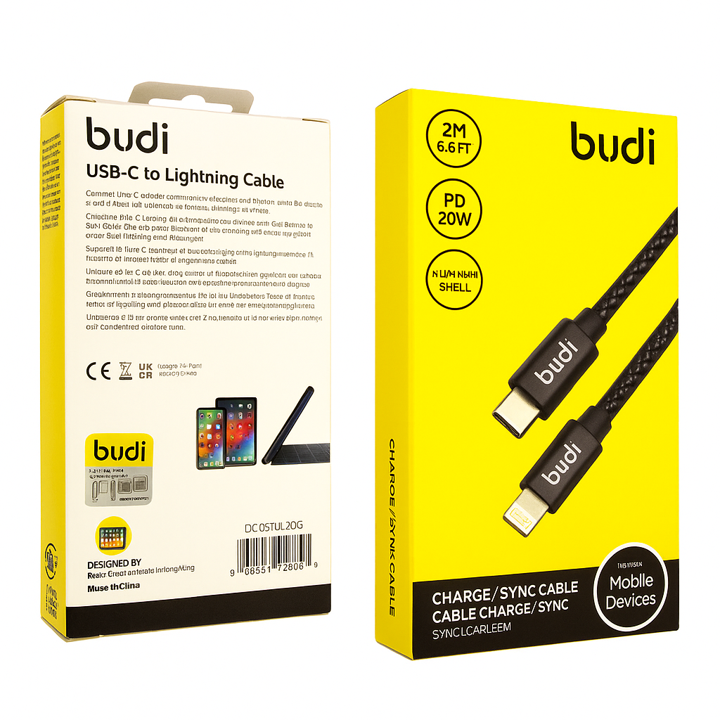 USB-C to 8-Pin 2M Fast Charging Cable – 27W Power Delivery for iPhone & iPad