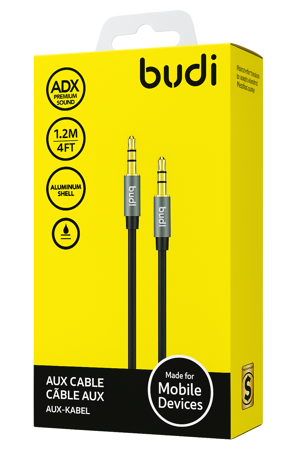 Universal AUX Audio Cable – 1.2M 3.5mm Male-to-Male Stereo Cable for All Devices