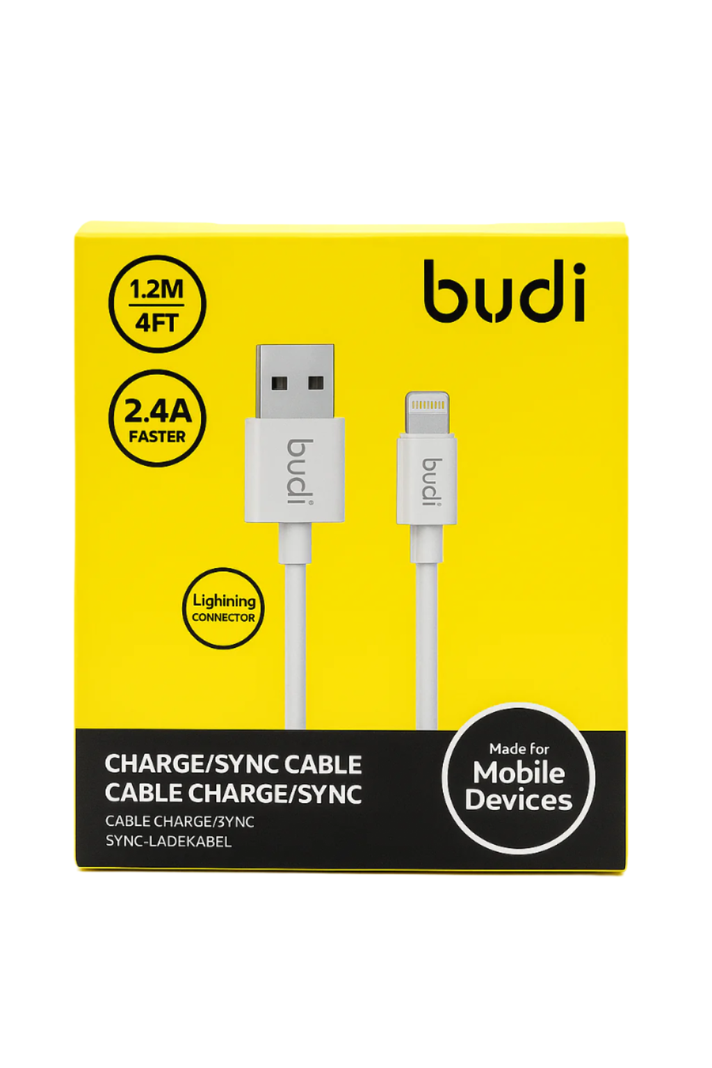 1.2M USB to 8-Pin Cable – Fast Charging & Sync, Apple-Compatible