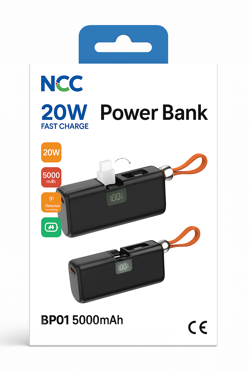 NCC 5000mAh Mini Capsule Power Bank – Ultra-Compact, Fast Charging, Travel Ready