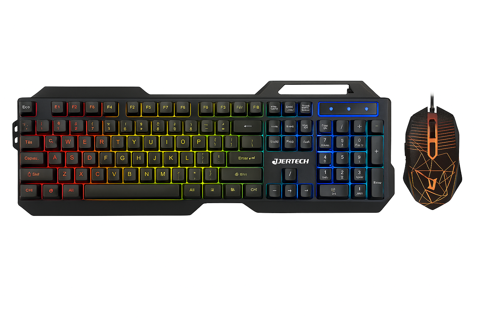 JERTECH Gaming Keyboard & Mouse – Full-Size Mechanical RGB Combo | Wired Esports Setup