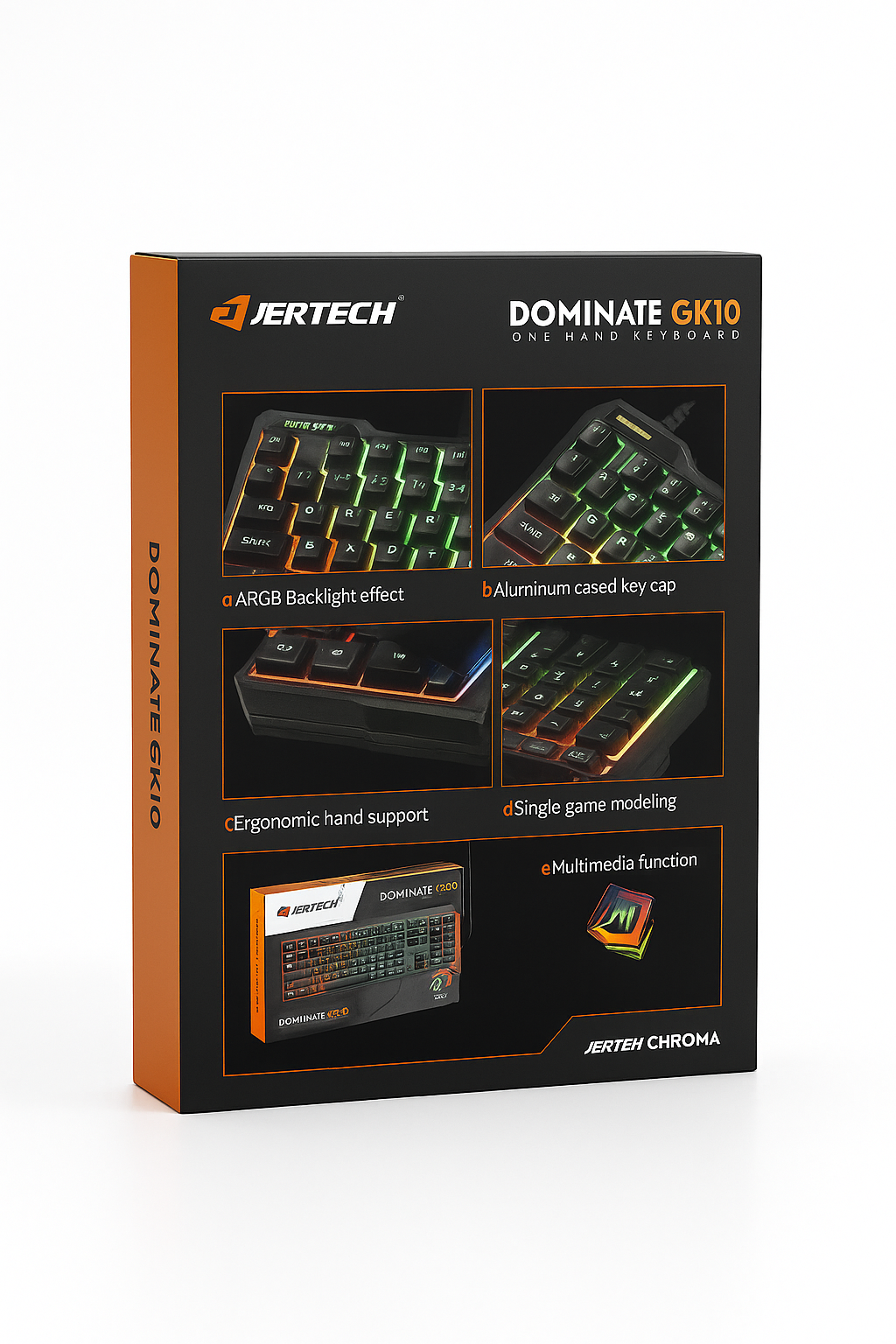 JERTECH Single-Handed Gaming Keyboard – Mechanical RGB Keypad | Esports Dominate Control