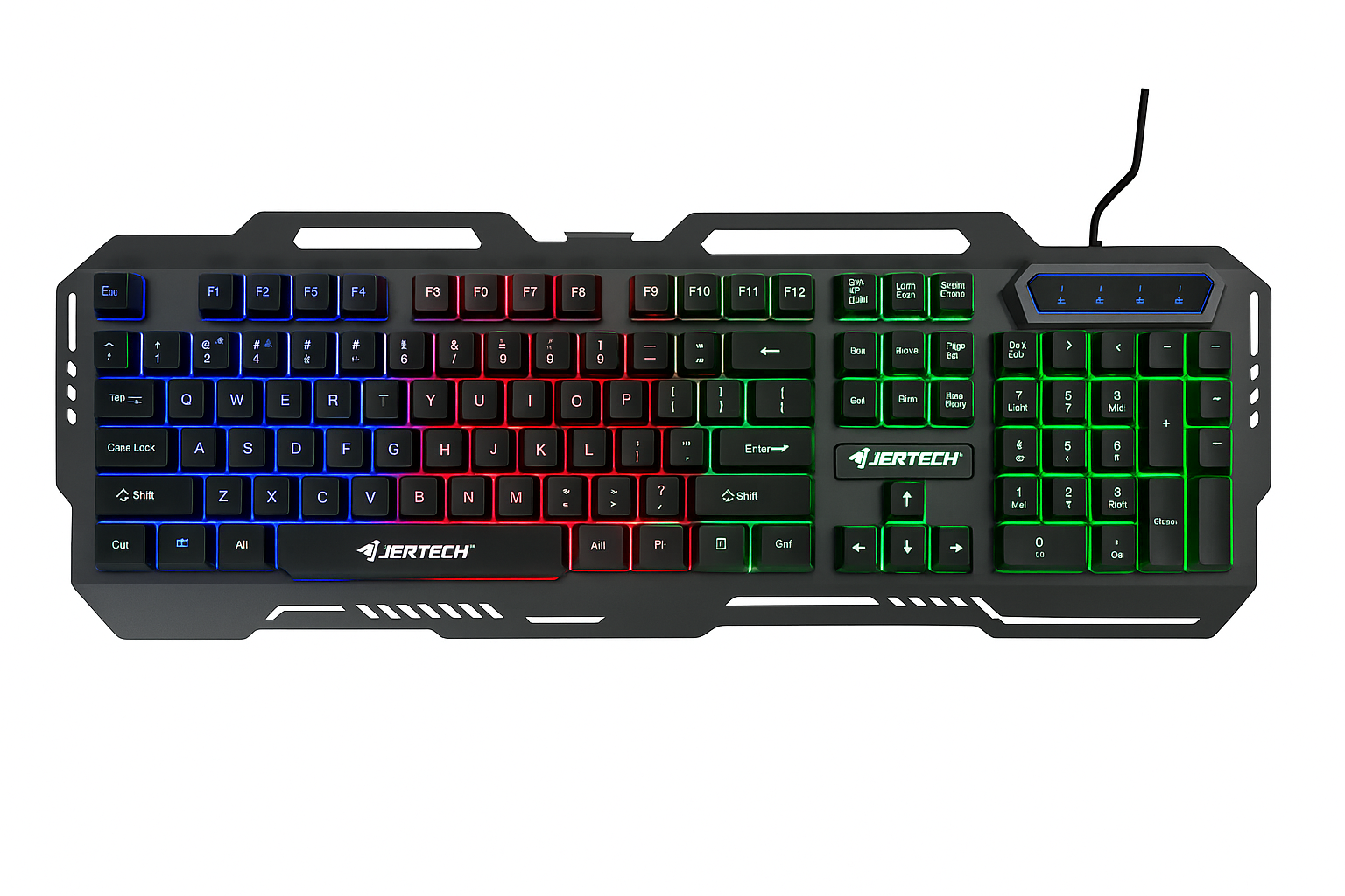 JERTECH Lightning Full Size Gaming Keyboard – RGB Wired USB Mechanical Feel