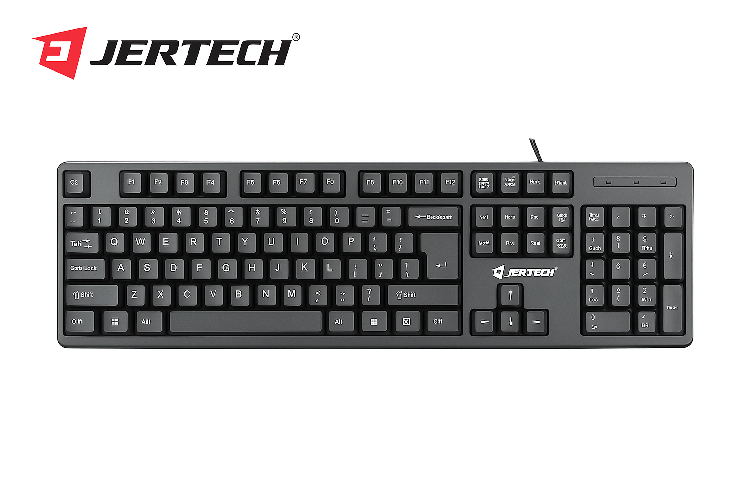 JERTECH Wired Keyboard – Quiet & Durable USB Keyboard | Office & Home Use