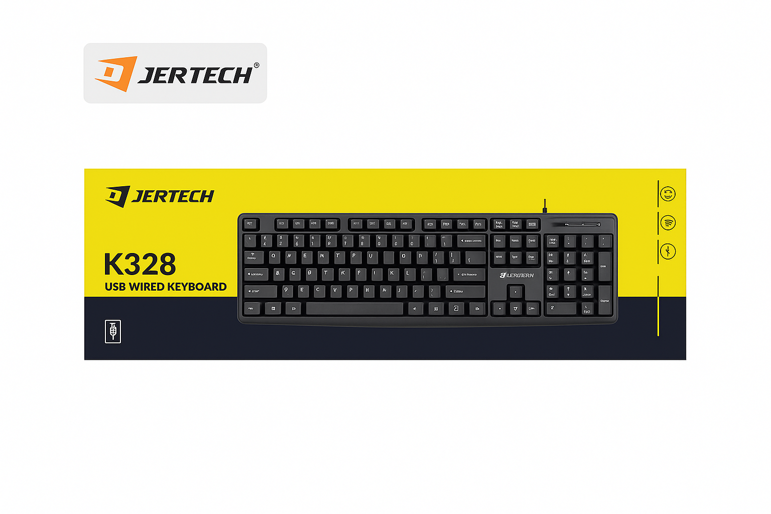 JERTECH Wired Keyboard – Quiet & Durable USB Keyboard | Office & Home Use