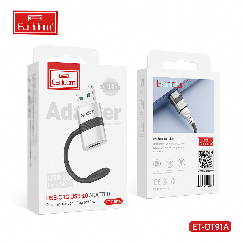 USB-C to USB 3.0 OTG Adapter – High-Speed Data Converter for Laptops, Tablets, Smartphones & More | Type-C to USB-A Connector