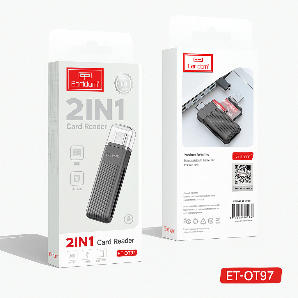 2-in-1 USB-C Card Reader – SD & MicroSD Memory Card Adapter for Laptops, Tablets, Smartphones & Cameras