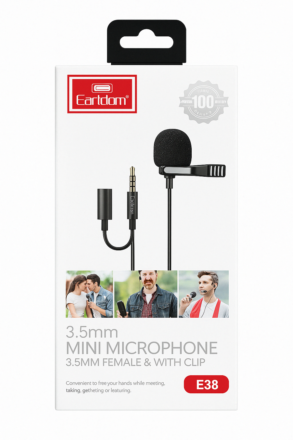 Mini Lavalier Microphone with 3.5mm Female Adapter & Clip – Plug & Play for Mobile, DSLR, and Camera Recording