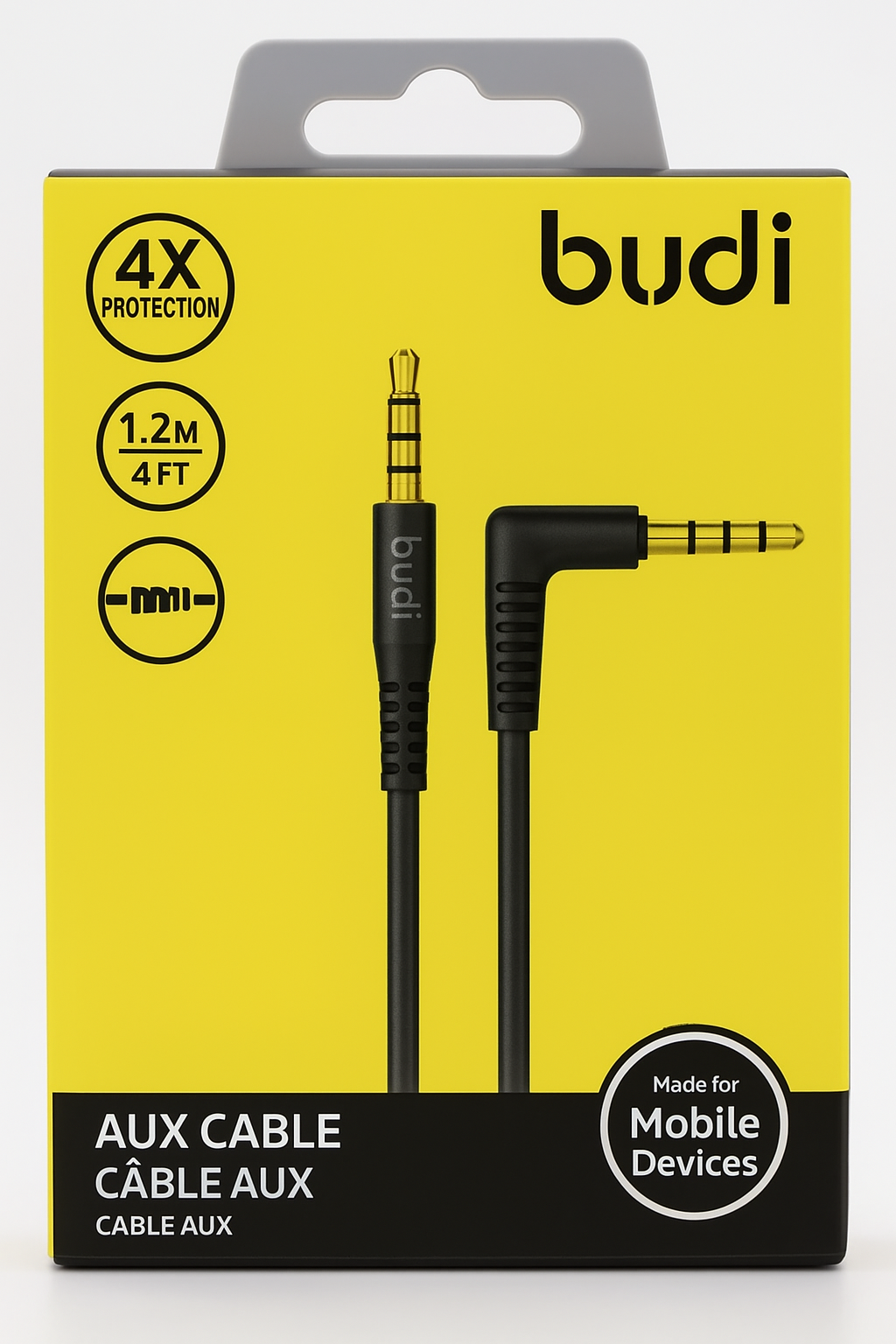 High-Quality AUX Cable – 3.5mm 1.2M Stereo Audio Cord for Phone, Car & Home Use