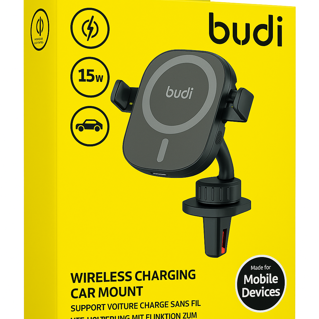 Magnetic Wireless Car Charger Holder – 2-in-1 Windshield & Vent Mount