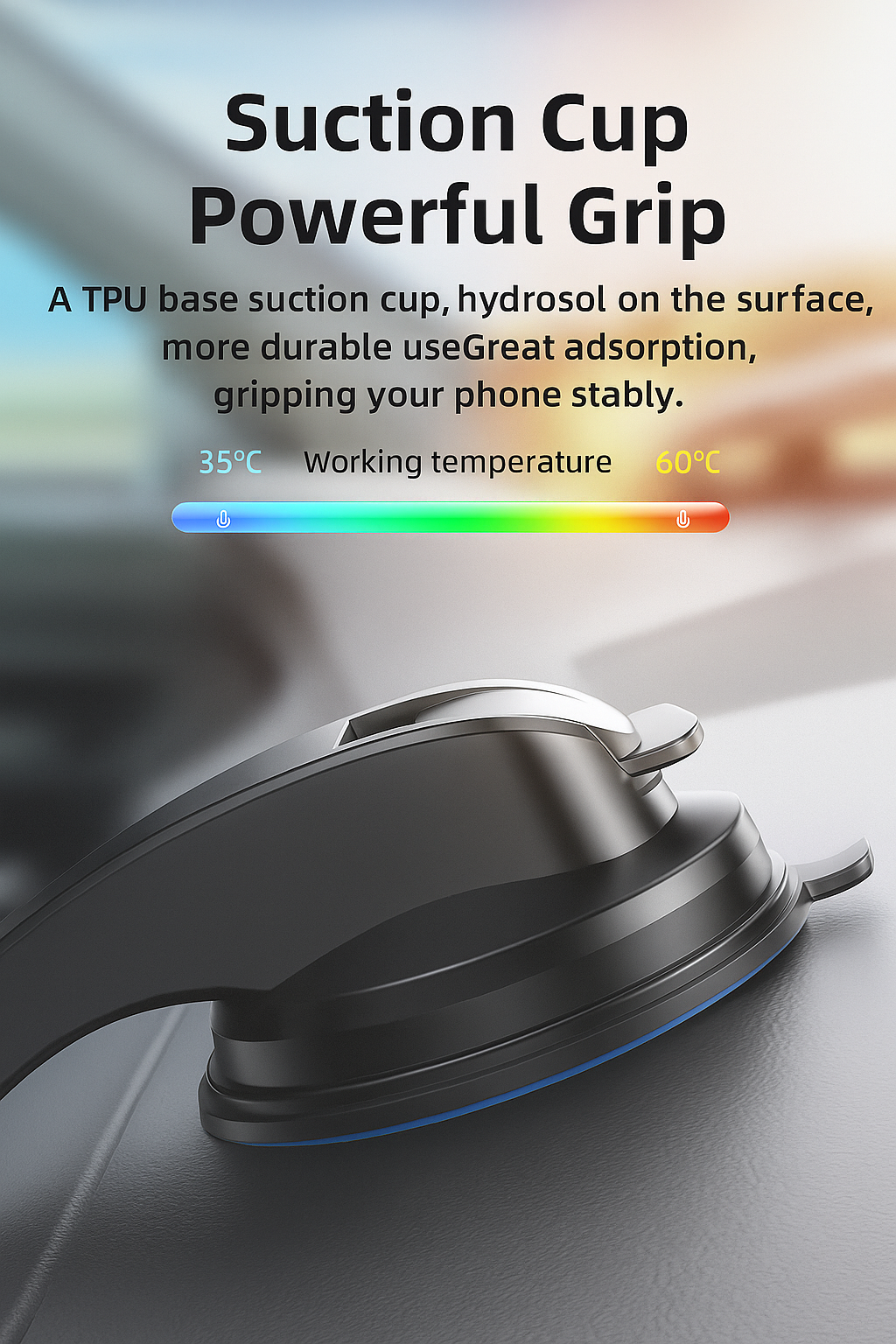 Adjustable Folding Suction Cup Phone Holder – Dashboard Mount