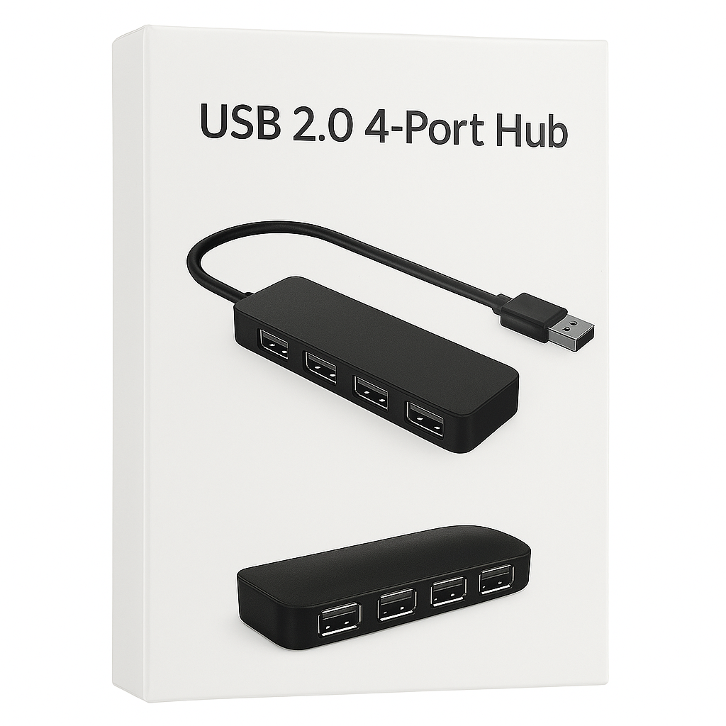USB 2.0 4-Port Ultra Slim HUB – Super Speed 480Mbps Adapter