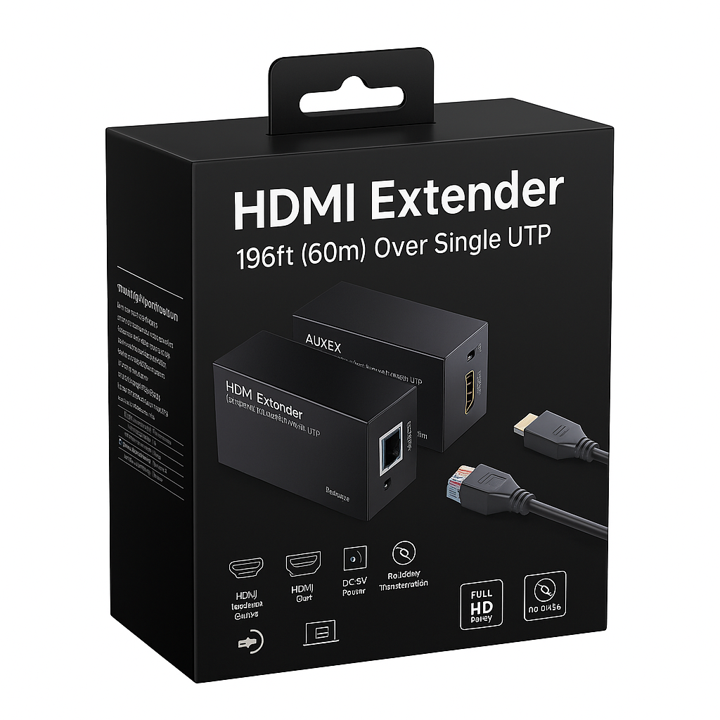 HDMI Extender Over UTP – 196ft (60M) Transmission via Single Cable