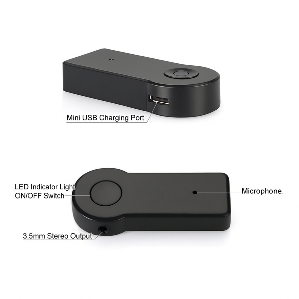 Bluetooth AUX Audio Receiver – Handsfree, Stereo, CVC Noise Cancel