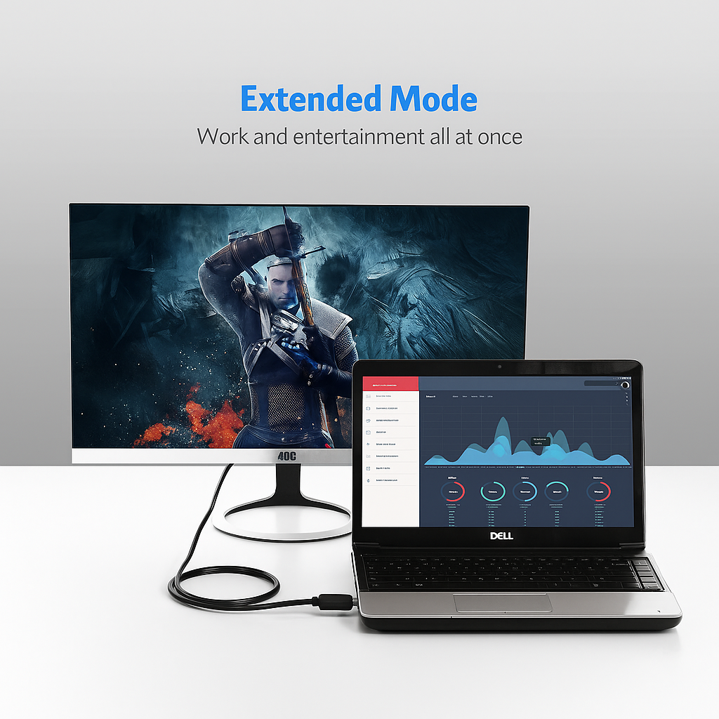 VGA to HDMI Cable – 1080p Video Converter with Audio Support