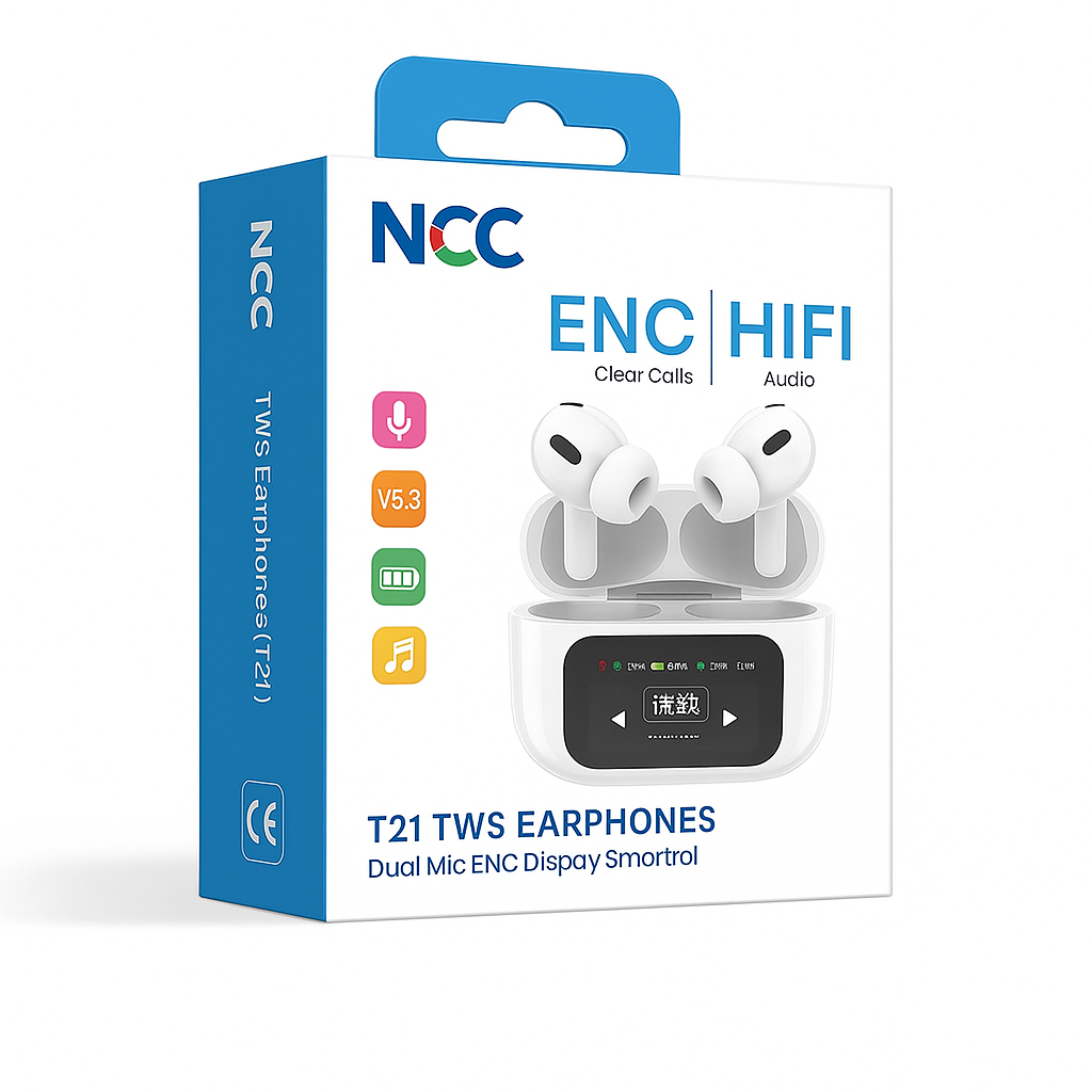 NCC TWS Earphones – Bluetooth 5.3, Ultra-Clear Calls, Deep Bass, Waterproof