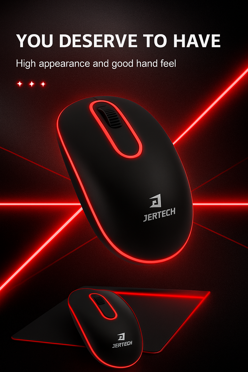 JERTECH Elite Wireless Mouse – 2.4GHz RGB Rechargeable | Precision & Portability