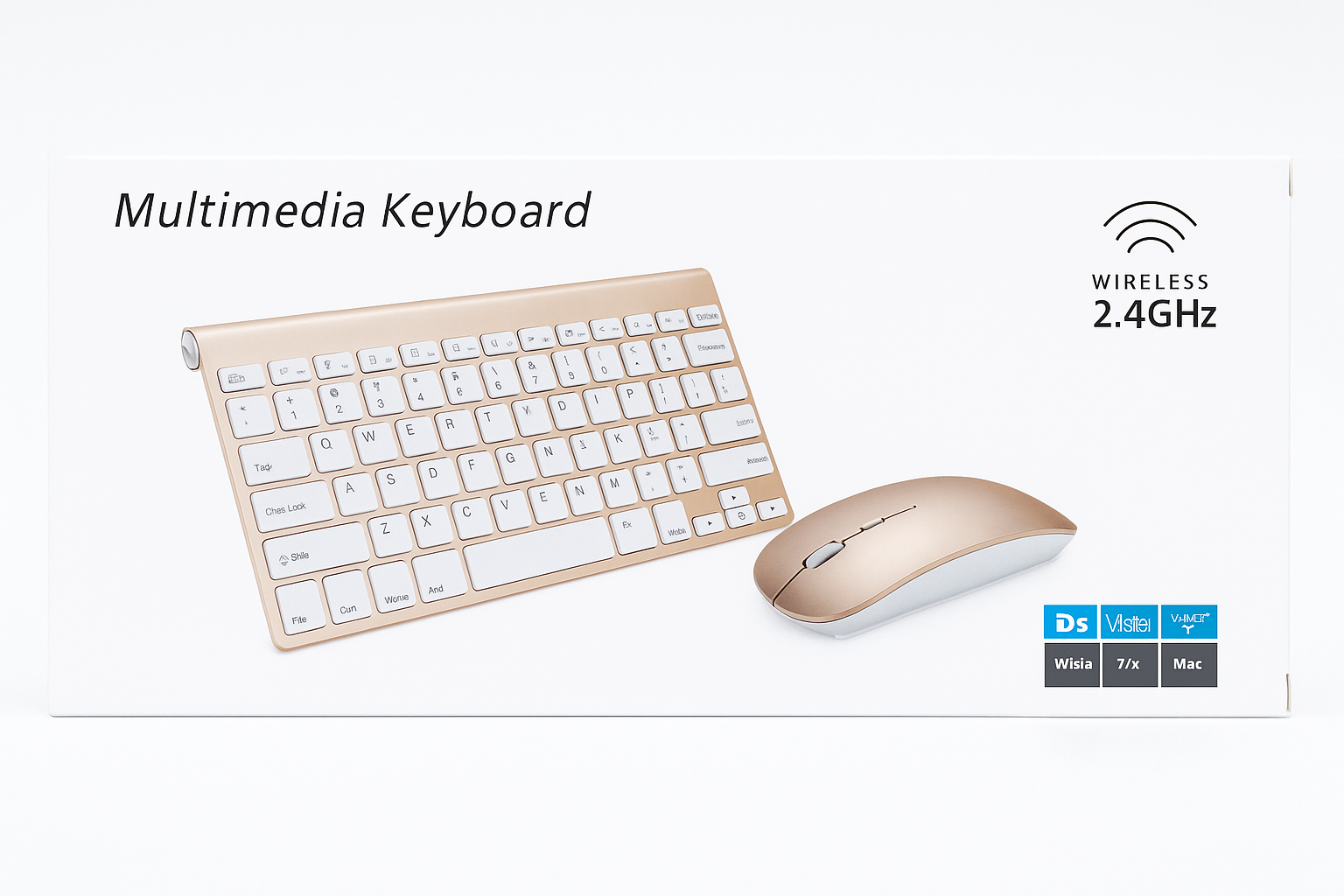 JERTECH Multimedia Wireless Keyboard for iMac– 2.4GHz USB | Multimedia Hotkeys & Portable Design