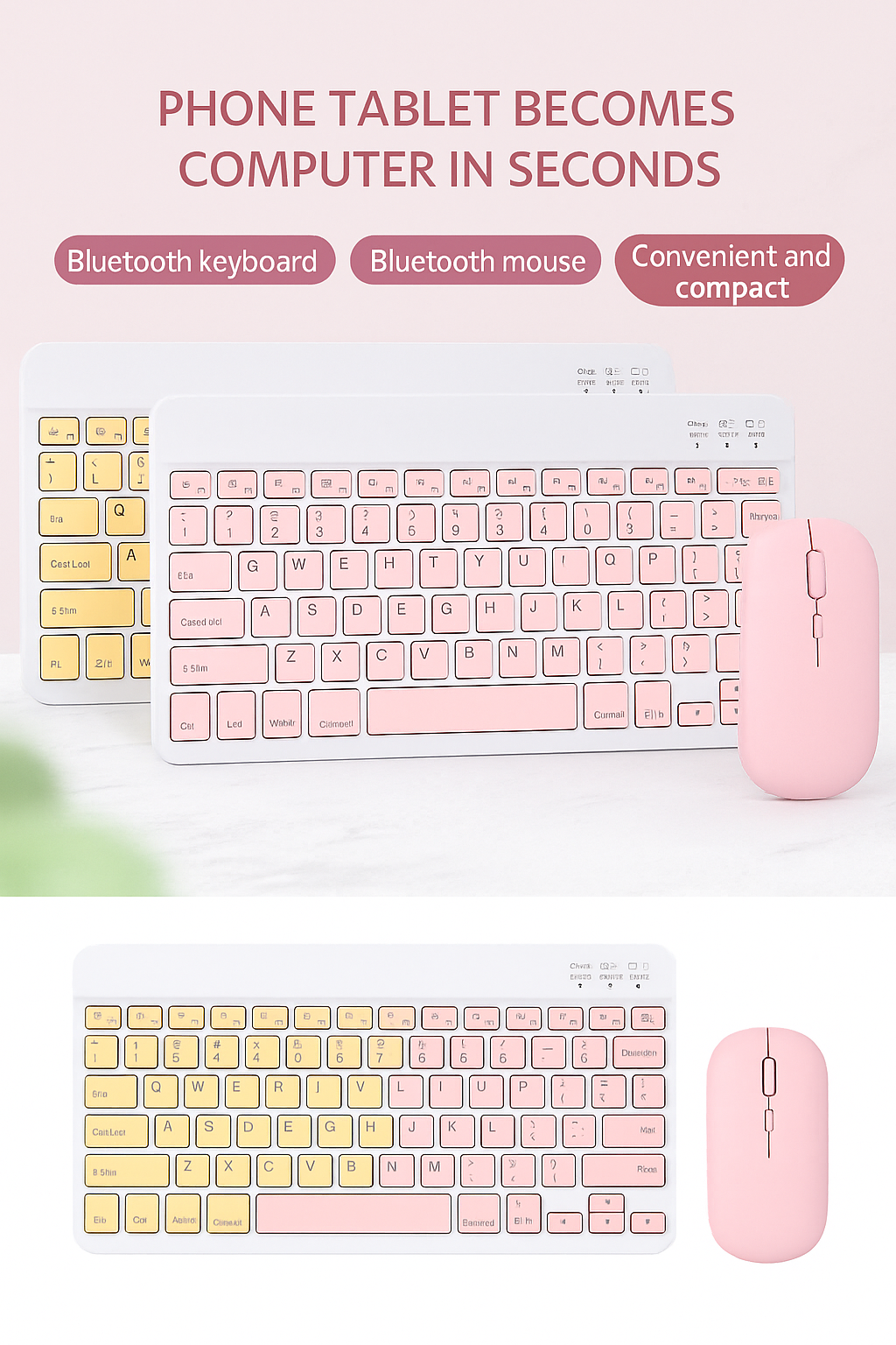 JERTECH Mouse & Keyboard Kit – 2.4GHz Wireless USB Combo | Compact Multimedia Set