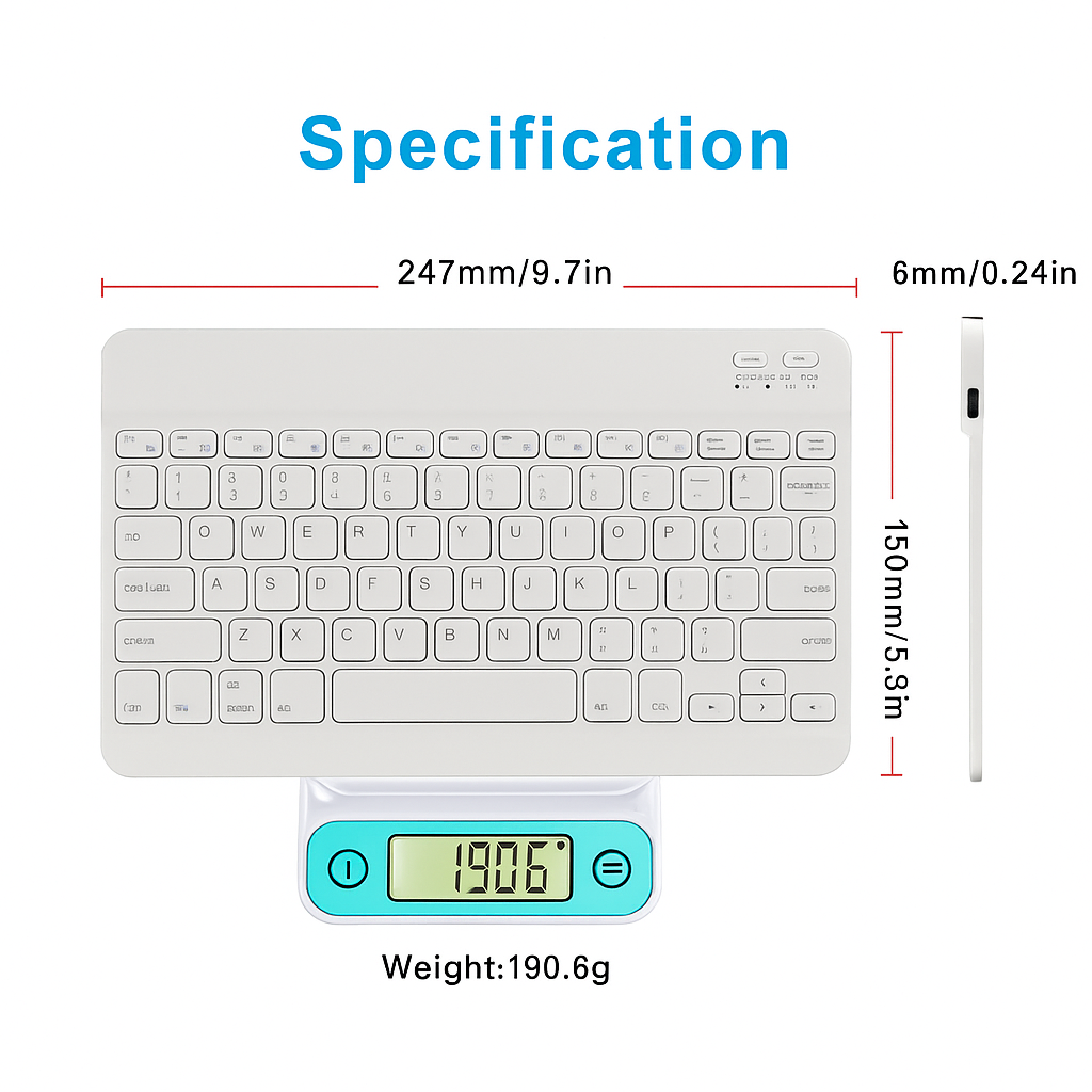 JERTECH Mouse & Keyboard Kit – 2.4GHz Wireless USB Combo | Compact Multimedia Set