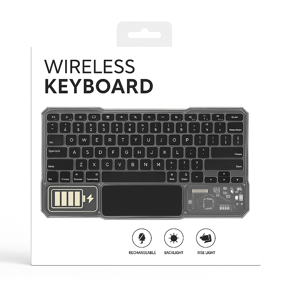 JERTECH Transparent Wireless Keyboard – 2.4GHz Slim USB Keyboard | Clear Design