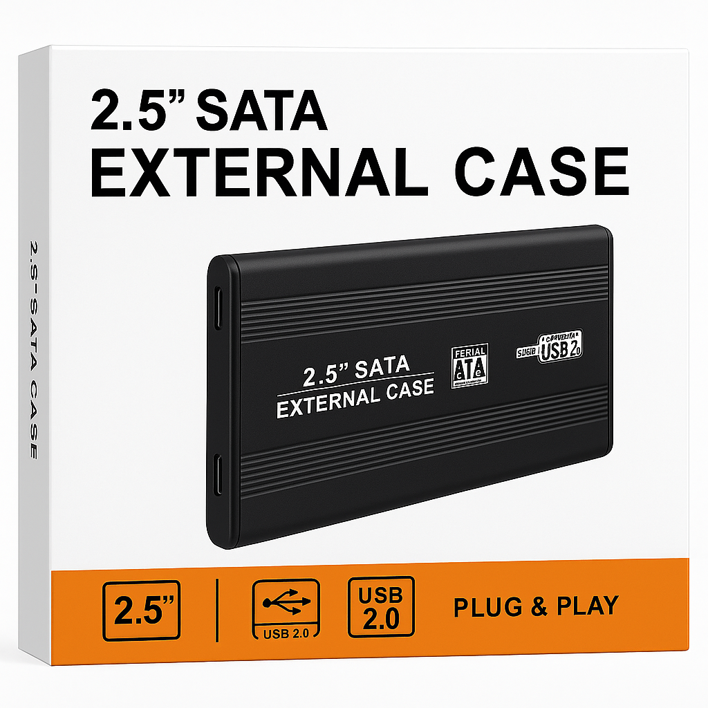 JERTECH 2.5" External HDD Case (Durable) – USB 3.0 Enclosure | Shock-Resistant Data Shell