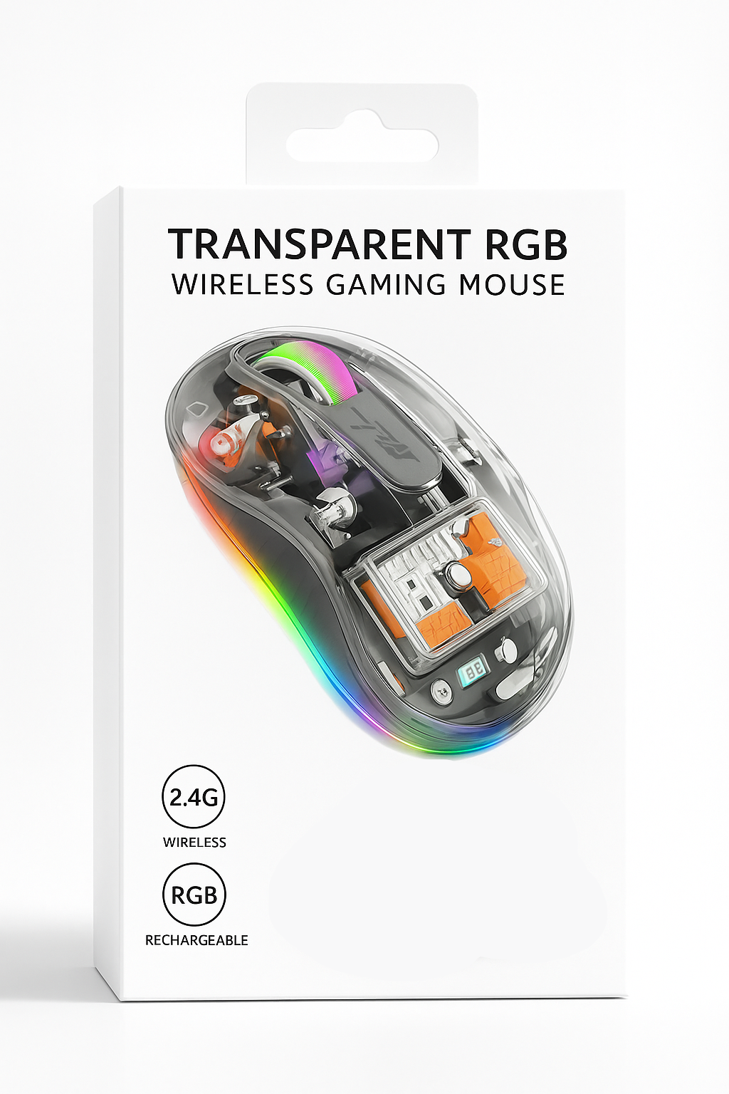 JERTECH Transparent Wireless Mouse – 2.4GHz Slim USB Optical Mouse | Clear Acrylic Design