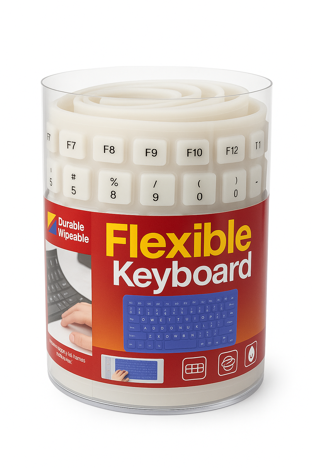 Flexible Keyboard – Rollable, Waterproof Silicone Keyboard for Travel & On-the-Go Typing