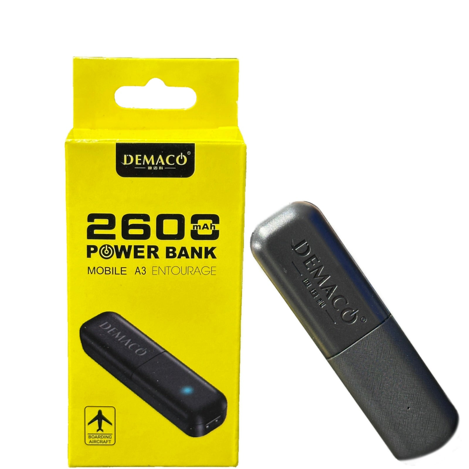 DEMACO Mini Power Bank | Ultra-Compact 2600mAh Portable Charger for Smartphones & USB Devices