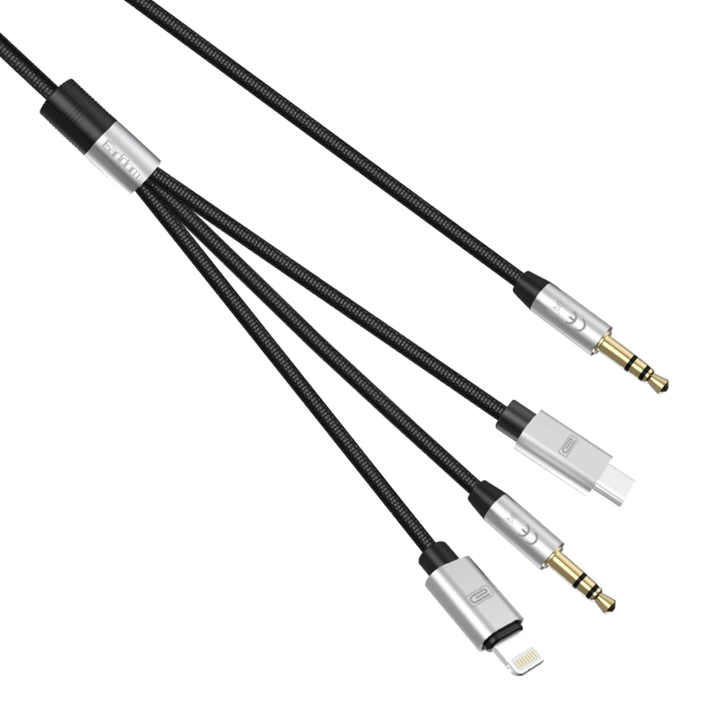 Hi-Fi 3-in-1 AUX Cable – Universal Plug & Play Audio Cable (Lightning/Type-C/3.5mm)