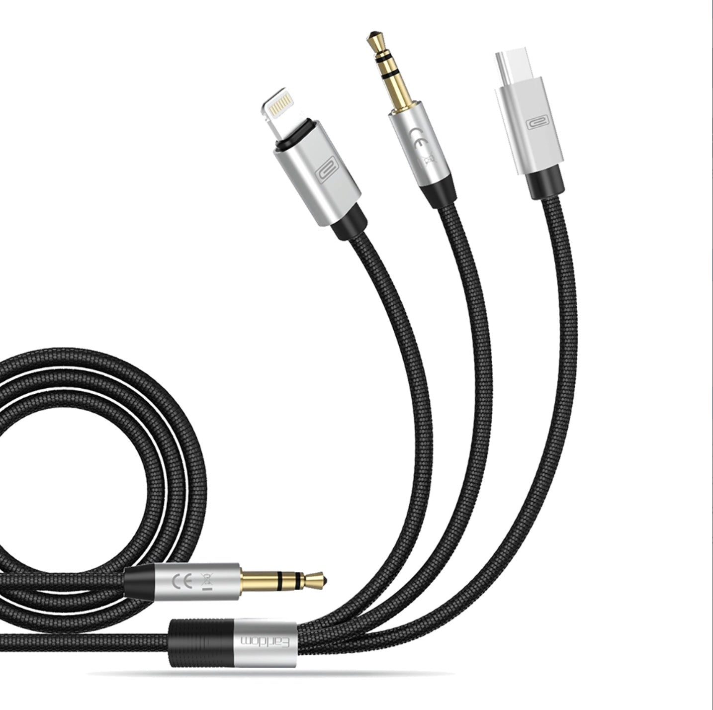 Hi-Fi 3-in-1 AUX Cable – Universal Plug & Play Audio Cable (Lightning/Type-C/3.5mm)