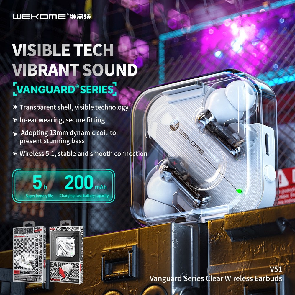 WEKOME V51 Wireless Earbuds – Bluetooth 5.1, In-Ear Design & Type-C Charging