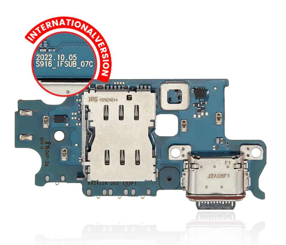 USB-C Charging Flex Cable with SIM Card Reader for Samsung S23 Plus – Sub-Board Assembly with Mic & Data Port