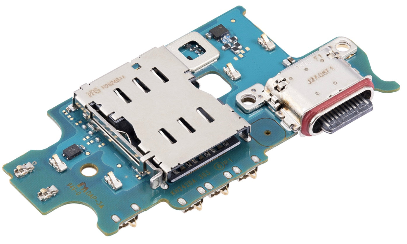 USB-C Charging Flex Cable with SIM Card Reader for Samsung S23 Plus – Sub-Board Assembly with Mic & Data Port