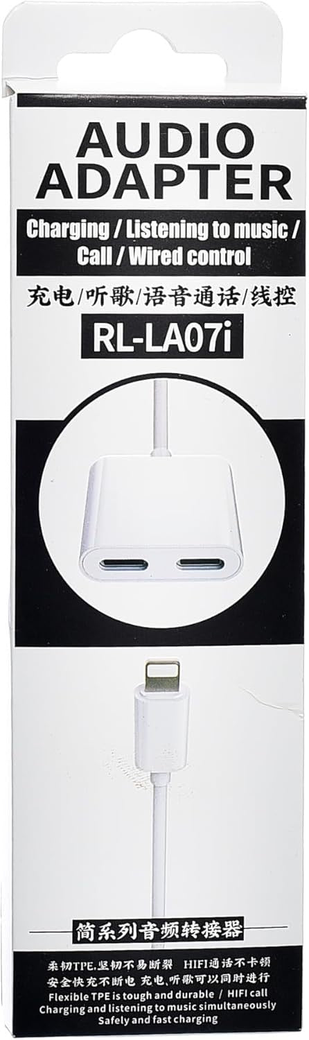8-Pin to Dual 8-Pin Audio Adapter – Charge & Listen Simultaneously for iPhone