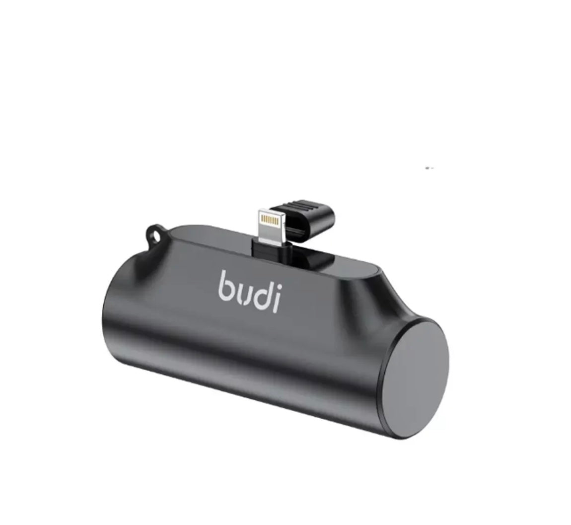 5000mAh Mini Power Bank – Fast Charge Portable Battery with Built-in 8-Pin Connector & Kickstand – Compact Travel Charger for Mobile Devices – Black