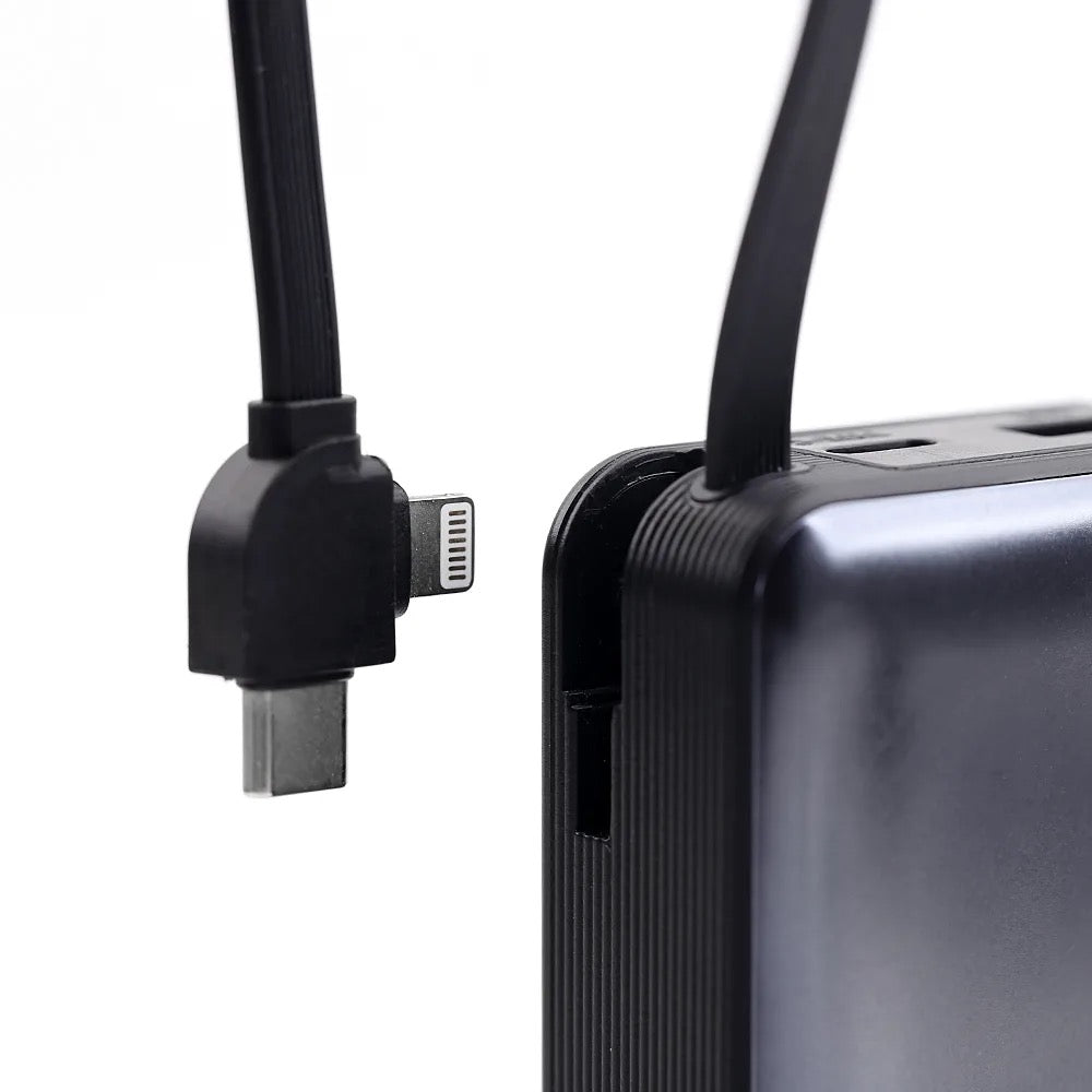 NCC 10000mAh Ultra Compact Fast Charging Power Bank | Built-In Cables
