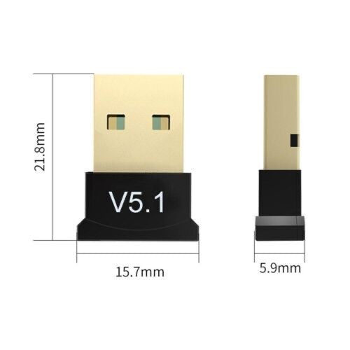 Bluetooth 5.1 USB Adapter – Dual Mode Low Energy Dongle for PC & Mac