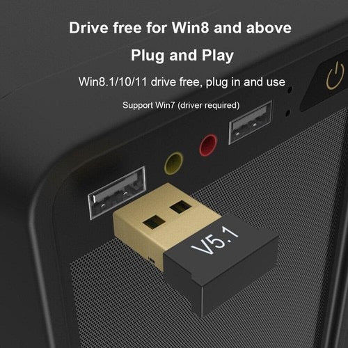 Bluetooth 5.1 USB Adapter – Dual Mode Low Energy Dongle for PC & Mac